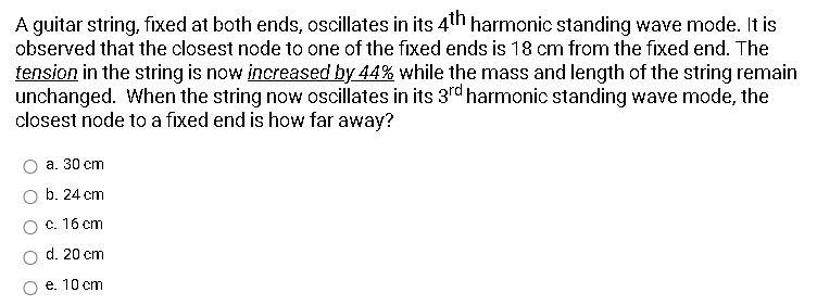Solved A guitar string, fixed at both ends, oscillates in | Chegg.com