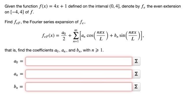 Solved Given the function f(x) = 4x + 1 defined on the | Chegg.com