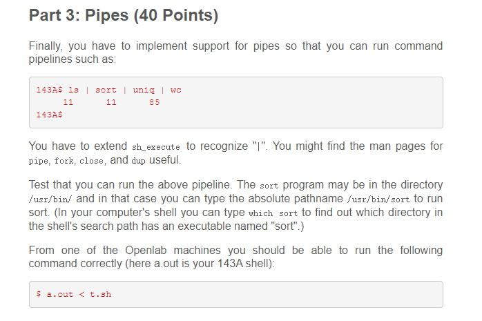 We will build shell in the following parts: 1) | Chegg.com
