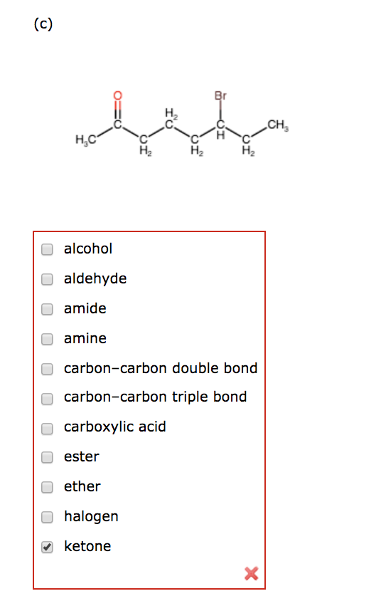 Solved H2 O alcohol O aldehyde amide amine carbon-carbon | Chegg.com