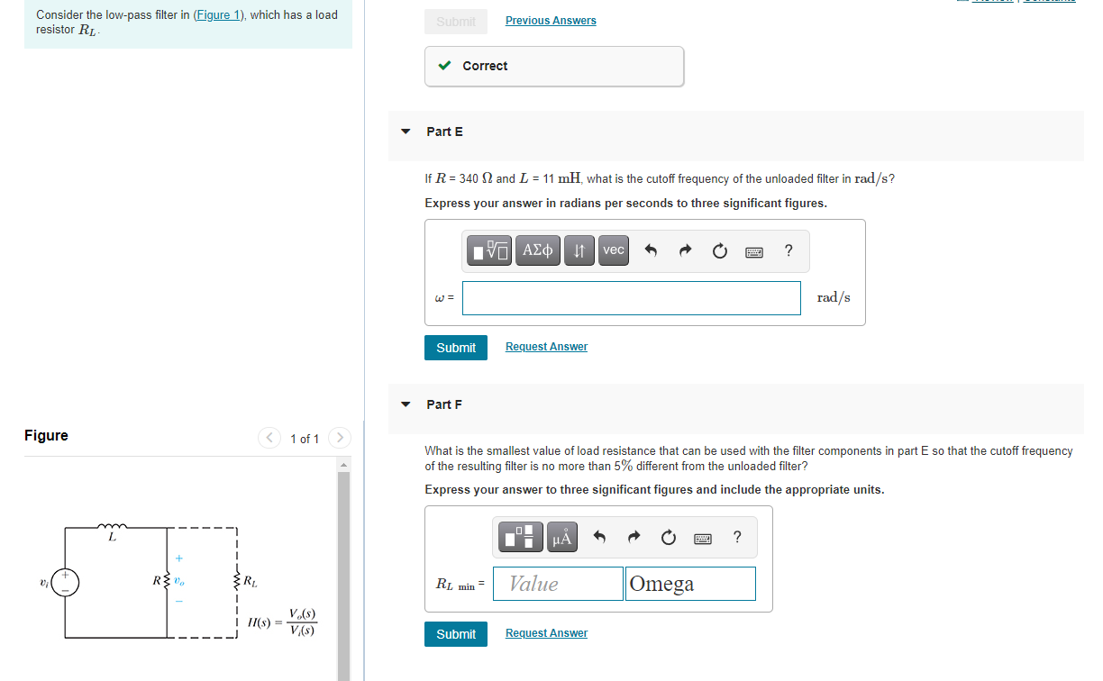 Solved Consider the low-pass filter in (Figure 1), which has | Chegg.com