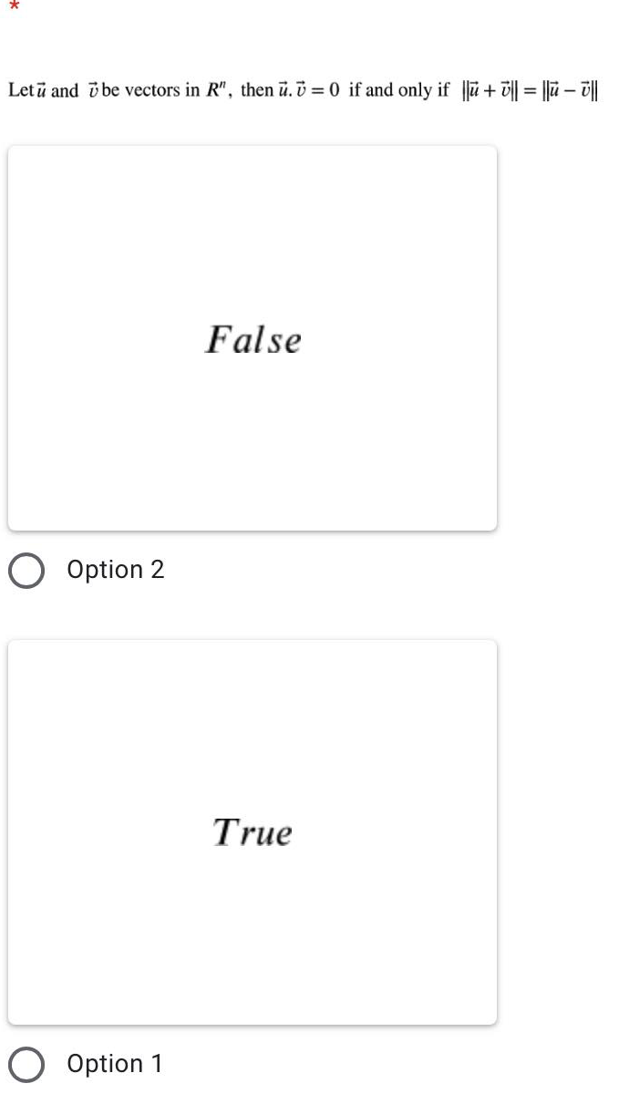 Solved Letu And Ube Vectors In R Then U U 0 If And O Chegg Com