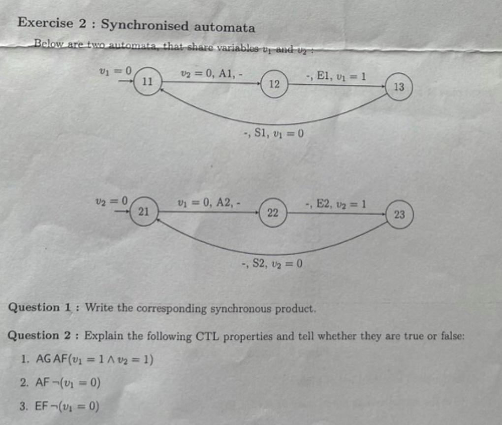 Solved Question 1: Write The Corresponding Synchronous | Chegg.com