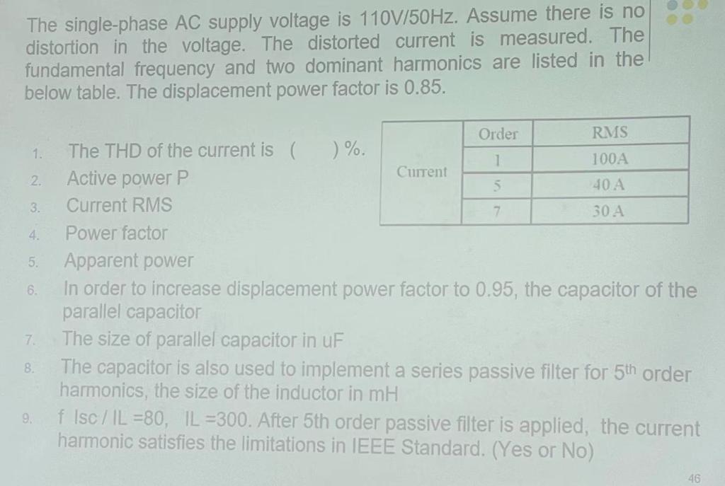 Solved The single-phase AC supply voltage is 110V/50Hz. | Chegg.com