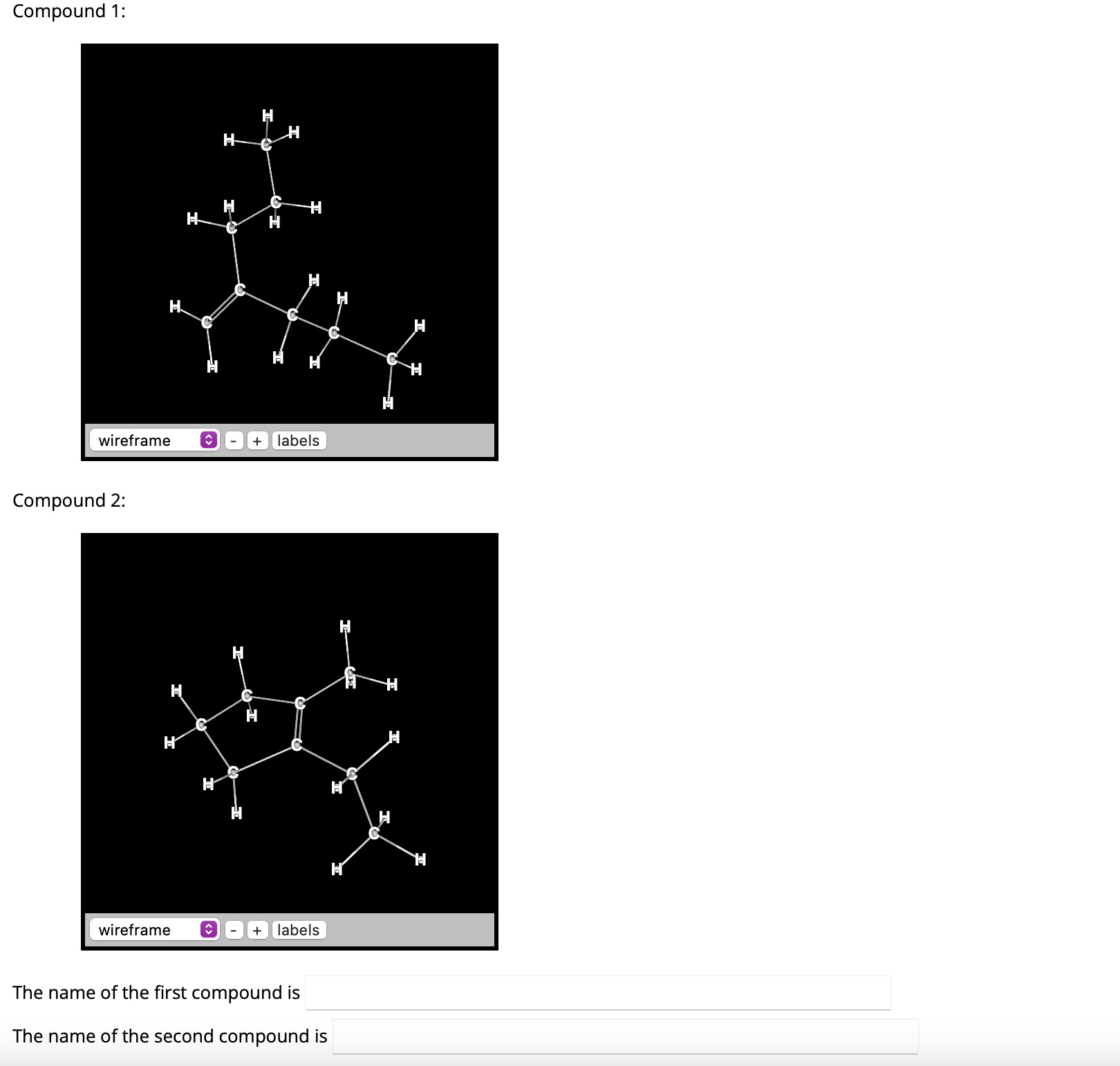Solved Compound 1:Compound 2:The name of the first compound | Chegg.com