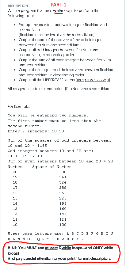 JAVA NOTE: I need the codes for both Part 1 & Part | Chegg.com