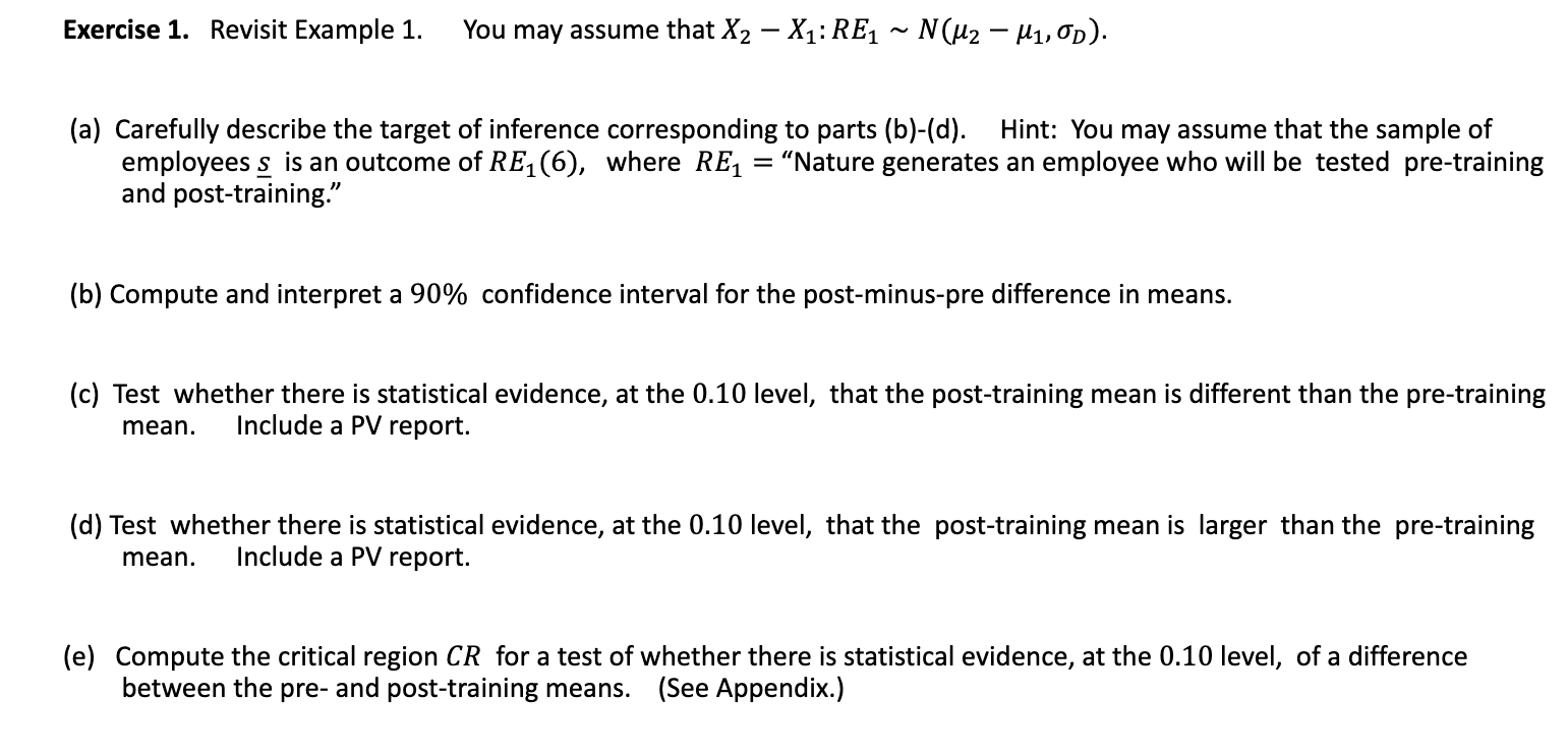 Solved Exercise 1. ﻿Revisit Example 1. ﻿You may assume that | Chegg.com