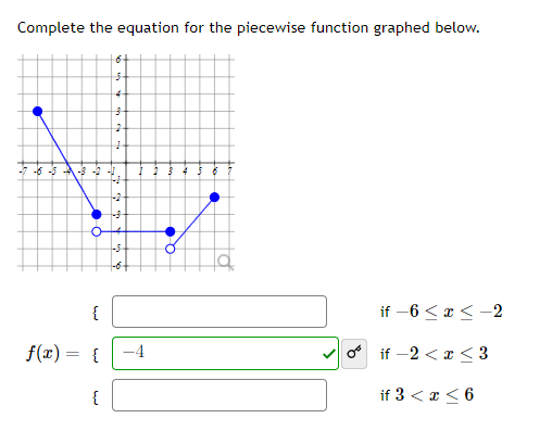 Solved Complete The Equation For The Piecewise Function 2552