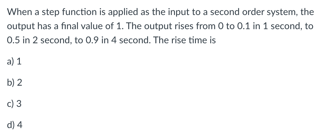 Solved When a step function is applied as the input to a | Chegg.com