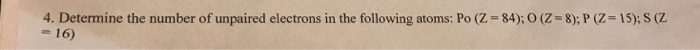 indicate the number of unpaired electrons in p z 15