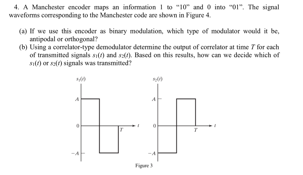 A Manchester encoder maps an information 1 to “10” | Chegg.com