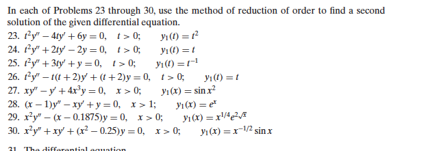 Solved In each of Problems 23 through 30, use the method of | Chegg.com