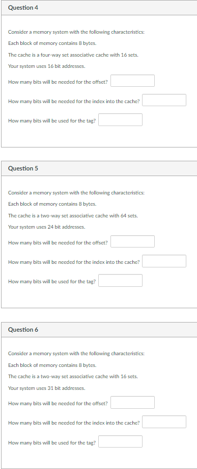 Solved Consider a memory system with the following | Chegg.com