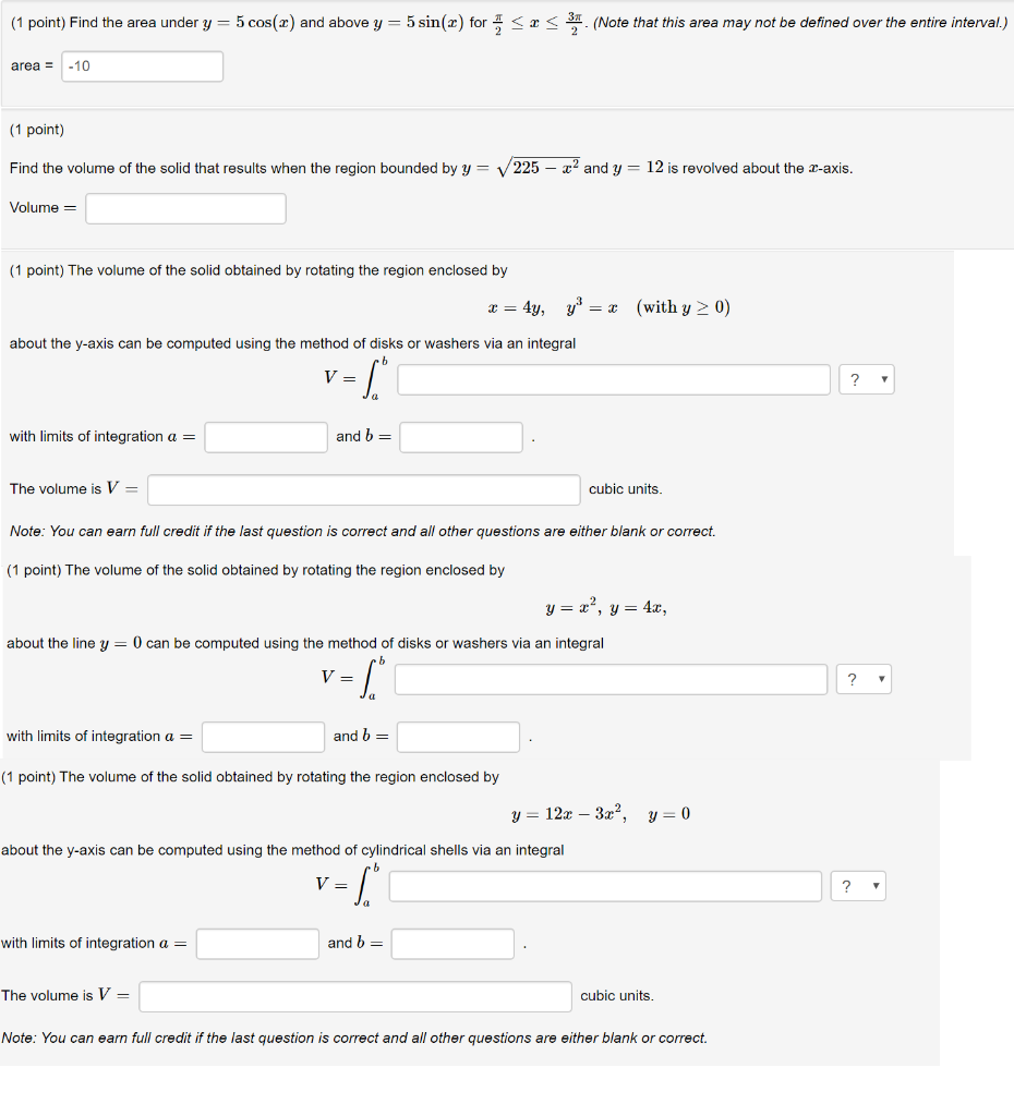 Solved The Volume Of The Solid Obtained By Rotating The R Chegg Com