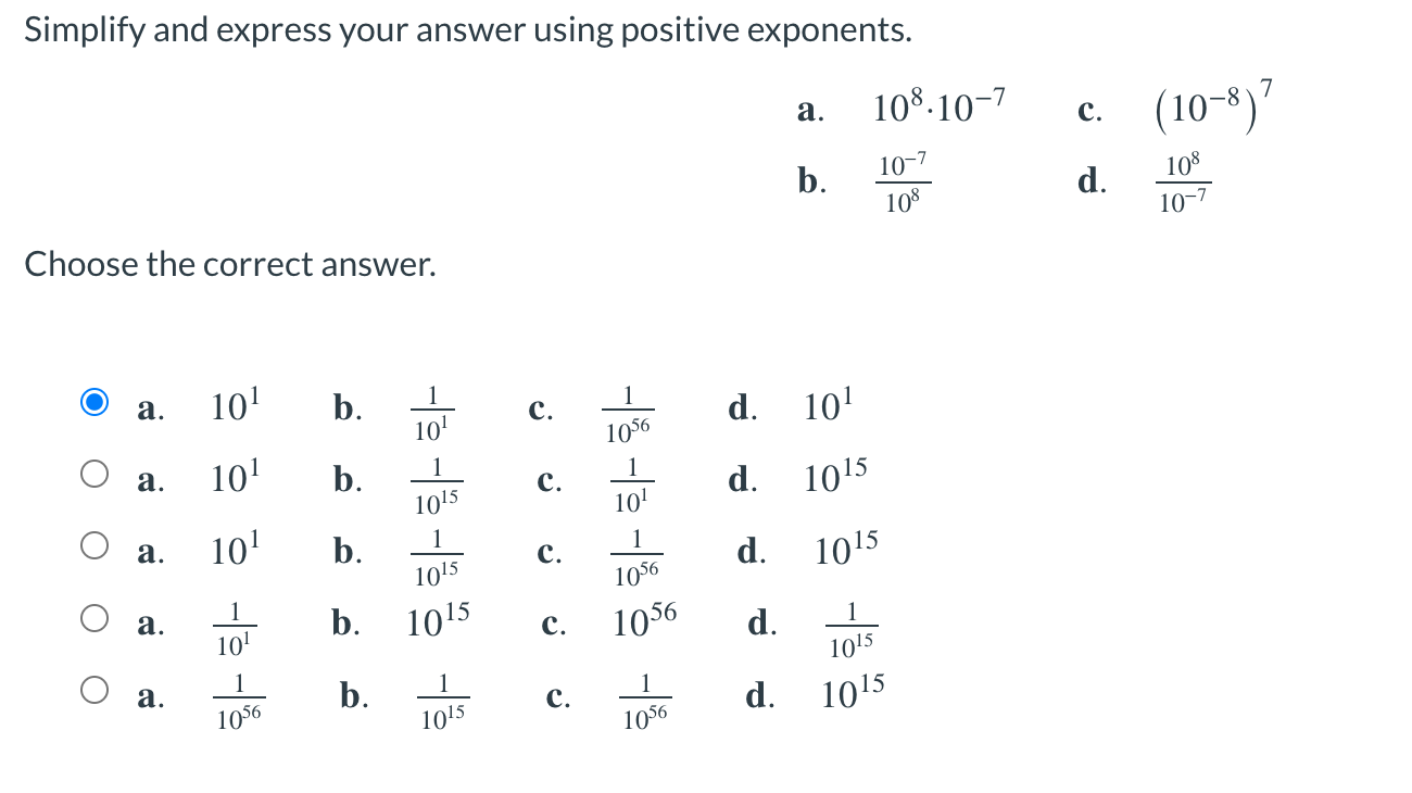 Solved Simplify and express your answer using positive | Chegg.com