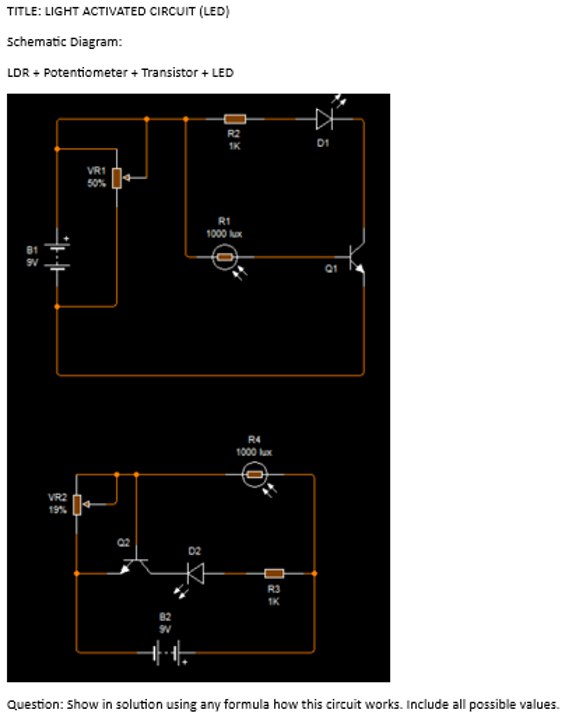 TITLE LIGHT ACTIVATED CIRCUIT (LED) Schematic