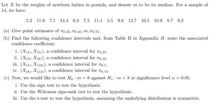 Solved Let X Be The Weights Of Newborn Babies In Pounds, And | Chegg.com