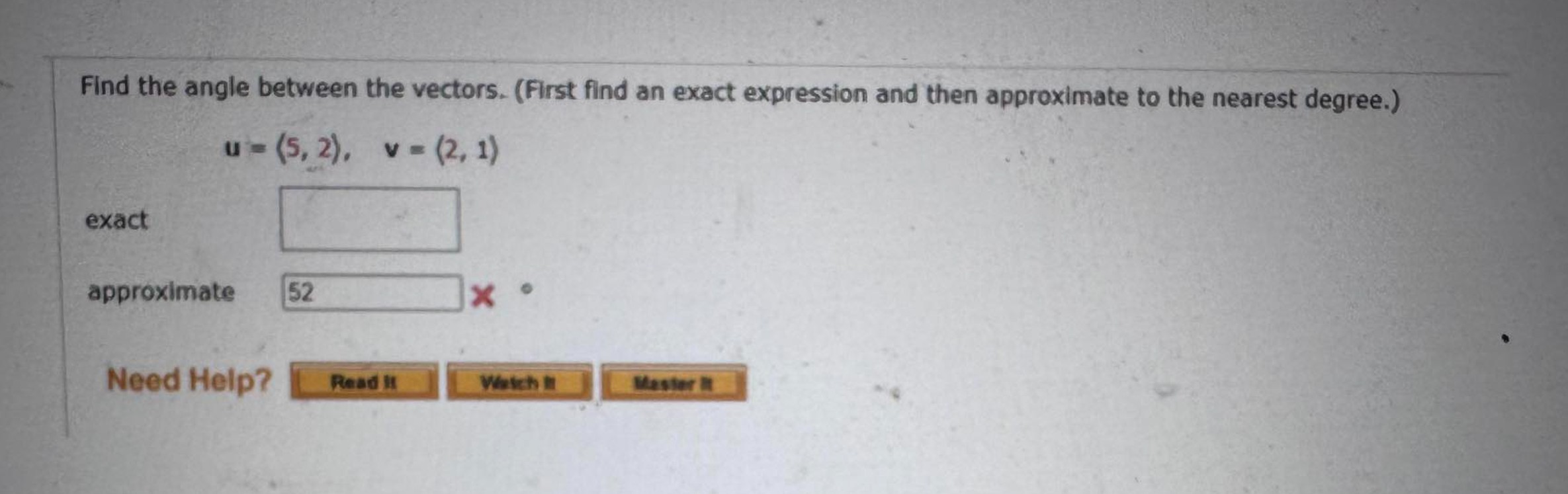 Solved Find The Angle Between The Vectors. (First Find An | Chegg.com