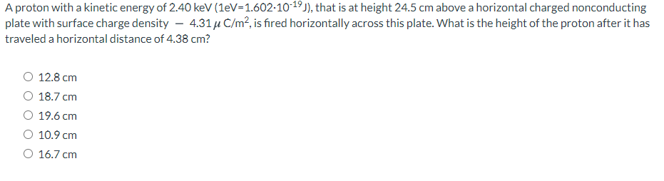 Solved A proton with a kinetic energy of 2.40 keV | Chegg.com