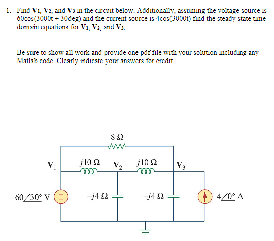 Solved 1. Find V1, V2, And V3 In The Circuit Below. | Chegg.com | Chegg.com