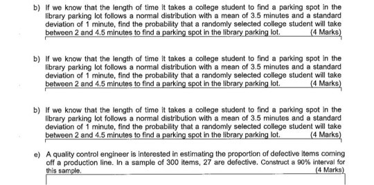 Solved b) If we know that the length of time it takes a | Chegg.com