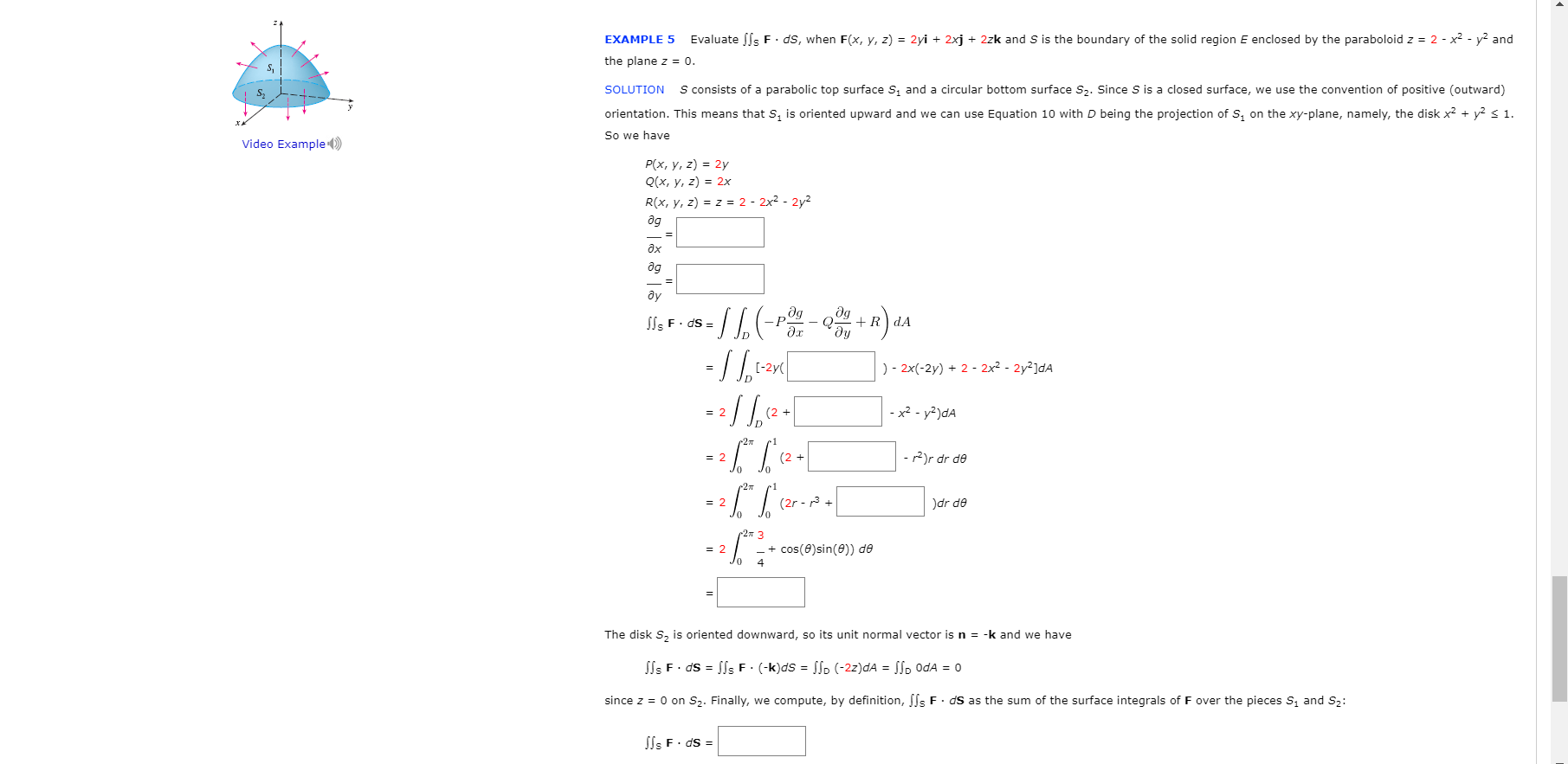 Solved Example 5 Evaluate Sis F Ds When F X Y Z 2yi Chegg Com