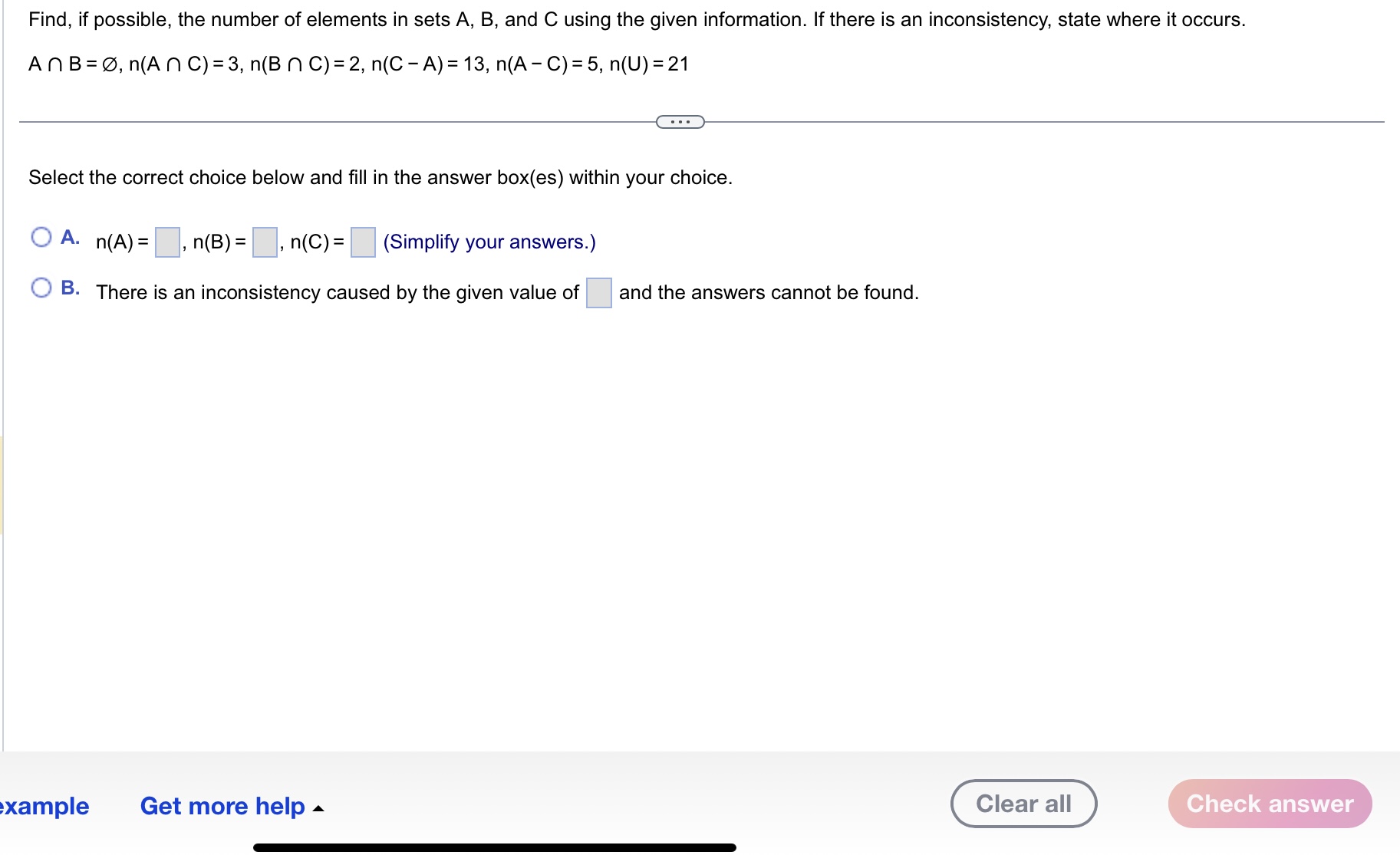 Solved Find, if possible, the number of elements in sets | Chegg.com
