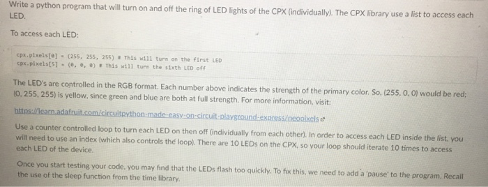 Solved Write a python program that will turn on and off the | Chegg.com