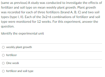 Solved A study was conducted to investigate the effects of | Chegg.com