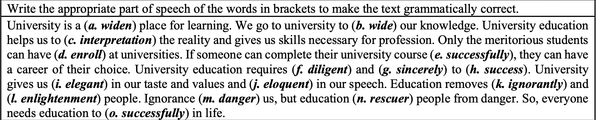 write the part of speech of the word well dressed