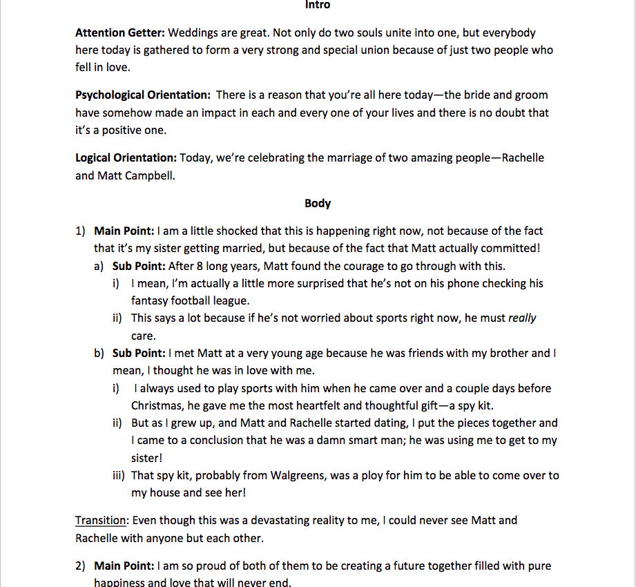  Ceremonial Speech Outline Ceremonial Speech Outline 2022 11 15