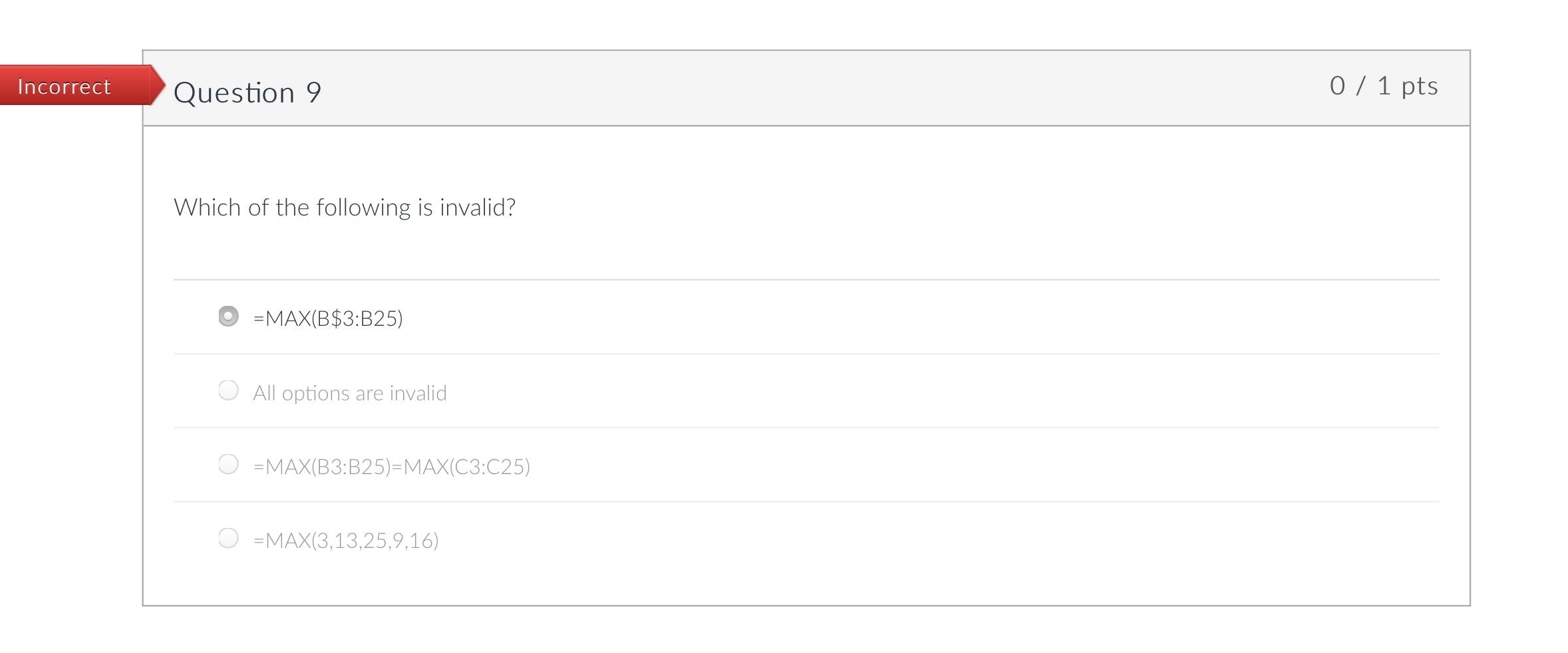Solved Incorrect Question 9 0 / 1 pts Which of the following | Chegg.com