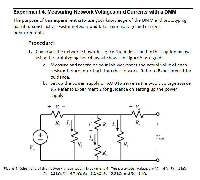 Experiment 1 Using the DMM as an Ohmmeter The