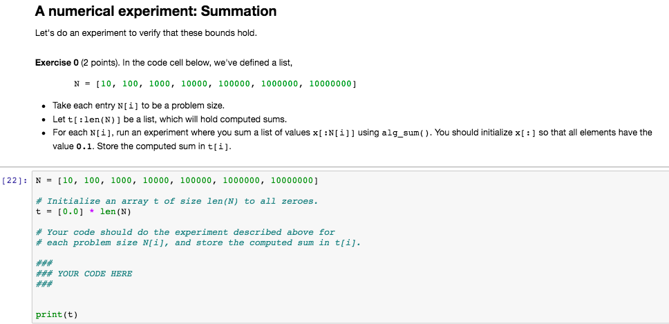 Solved A numerical experiment: Summation Let's do an | Chegg.com