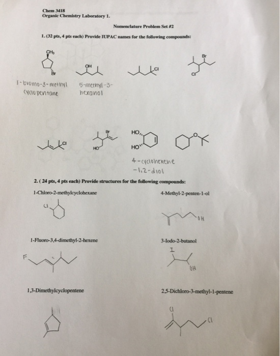 Solved Chem 3418 Organic Chemistry Laboratory 1.