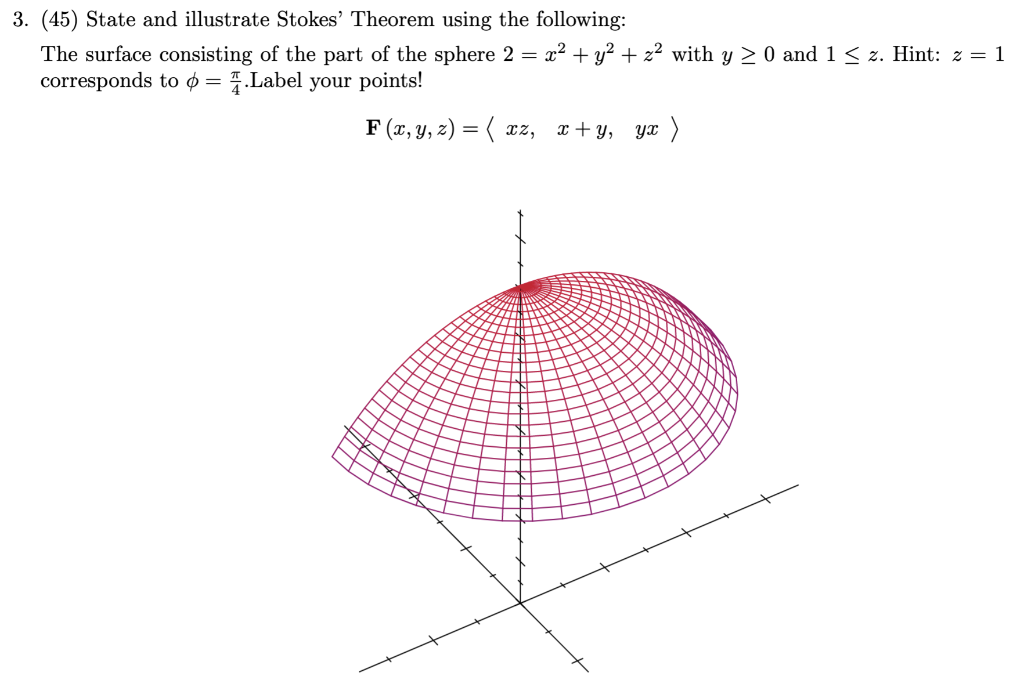 Solved (45) State and illustrate Stokes' Theorem using the | Chegg.com