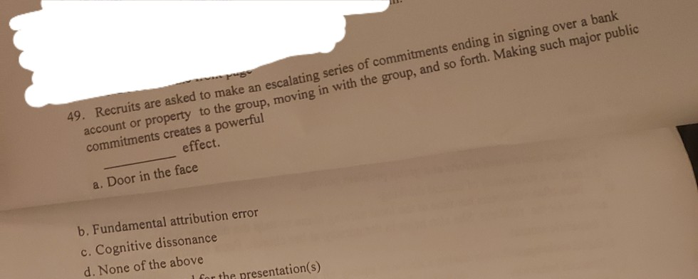 Solved 49 Recruits Are Asked To Make An Escalating Serie