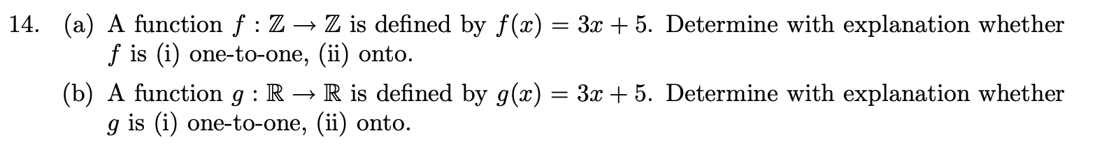 Solved → 14 A A Function F Z → Z Is Defined By Fx 8662