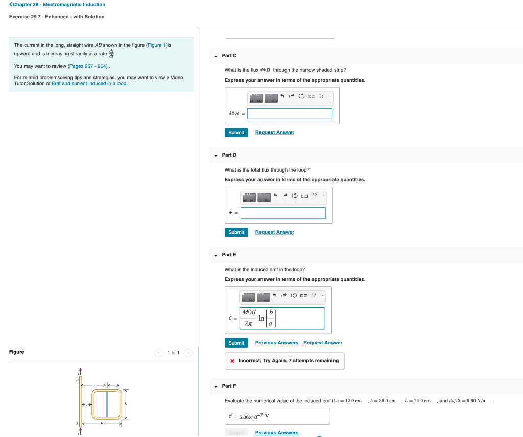 Solved (Chapter 29 - Electromagnetic Induction Exercise 29.7 | Chegg.com