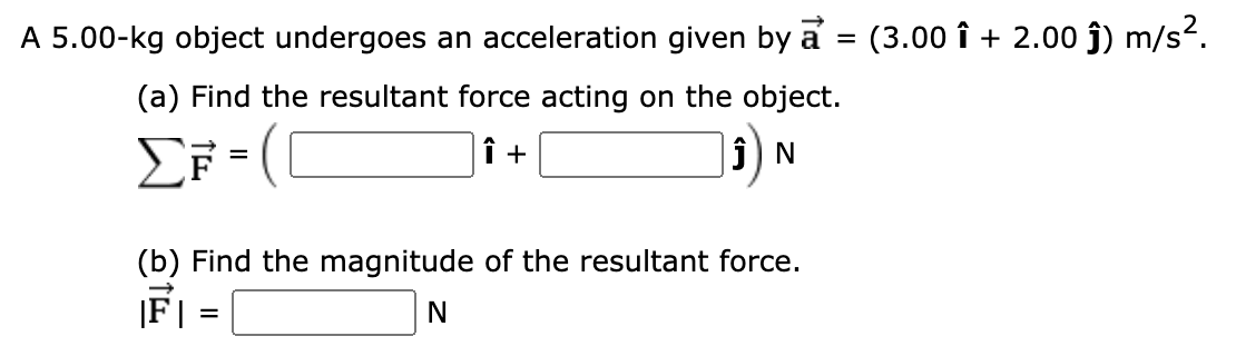 A 5 00 Kg Object Undergoes An Acceleration Given By A Chegg Com