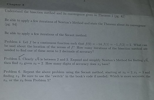 Solved Chapter 3 Understand The Bisection Method And Its | Chegg.com