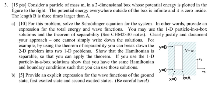 Solved 3. [15 pts] Consider a particle of mass m, in a | Chegg.com