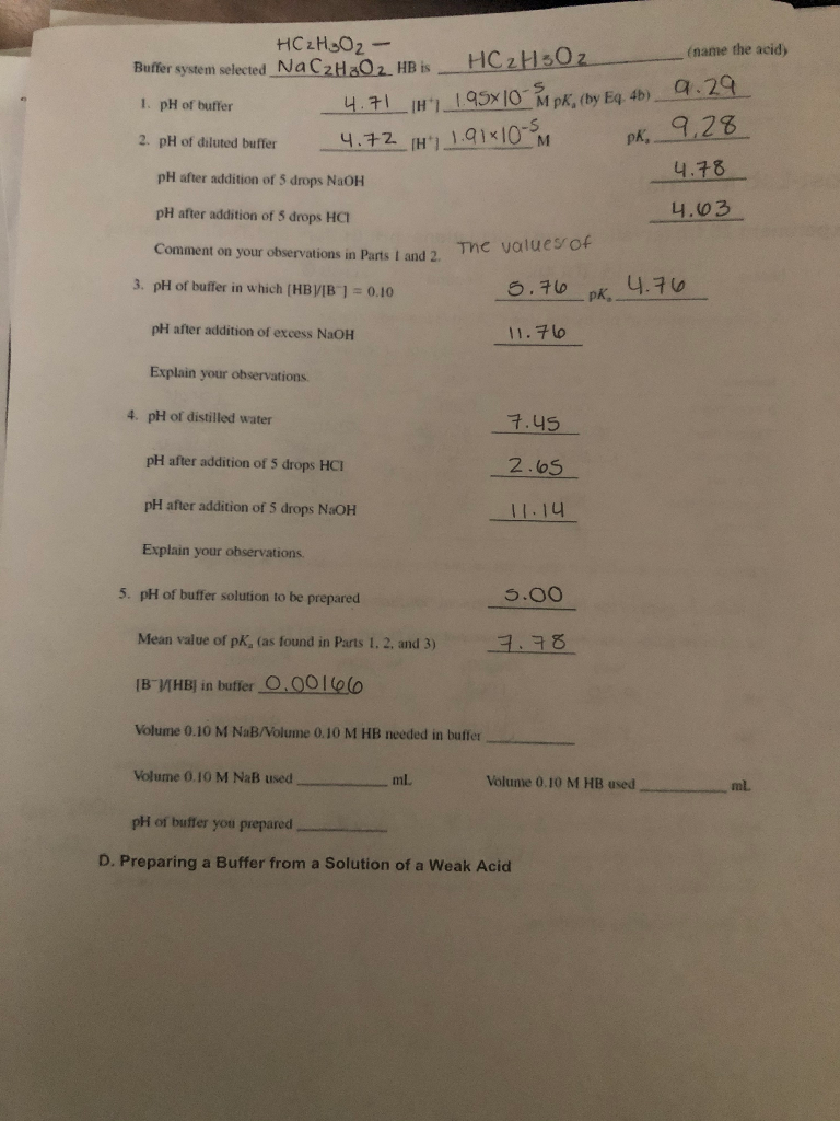 Solved The Lab Is Called PH Buffers And Their Chegg Com   PhpH7fJta 