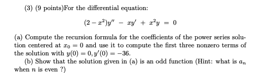 Solved Solve Differential Equation | Chegg.com