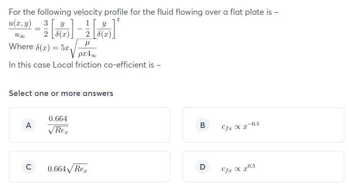 Solved 3 = For the following velocity profile for the fluid | Chegg.com
