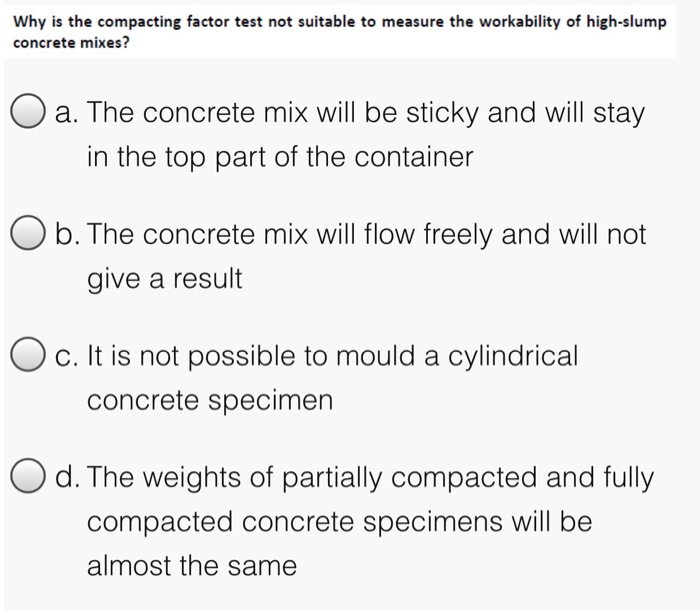 Solved Why is the compacting factor test not suitable to