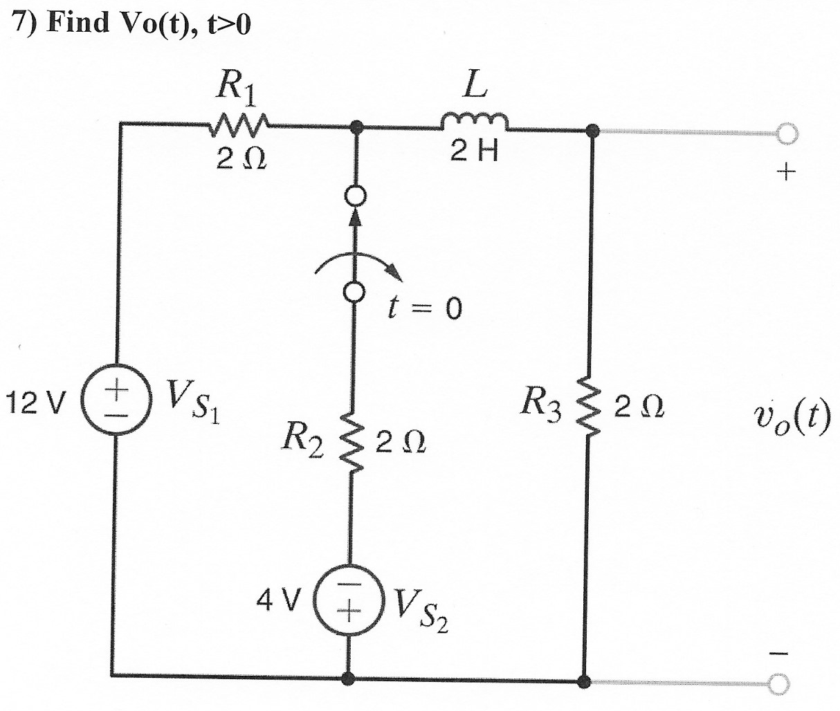 Solved Find Vo(t),t>0 | Chegg.com