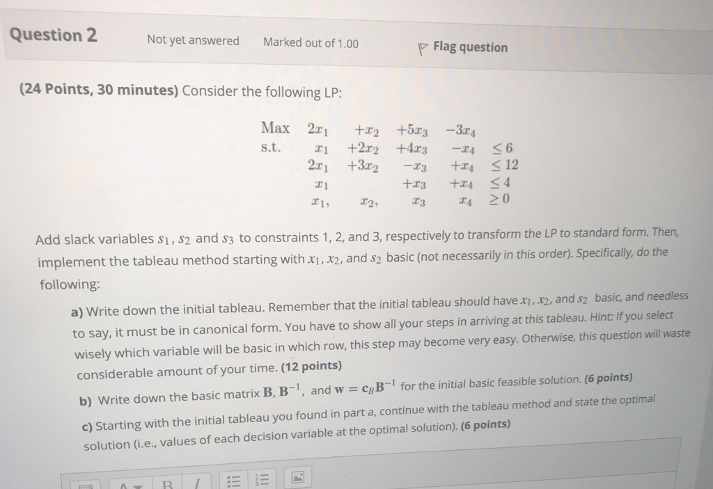Solved Question 2 Not yet answered Marked out of 1.00 P Flag | Chegg.com