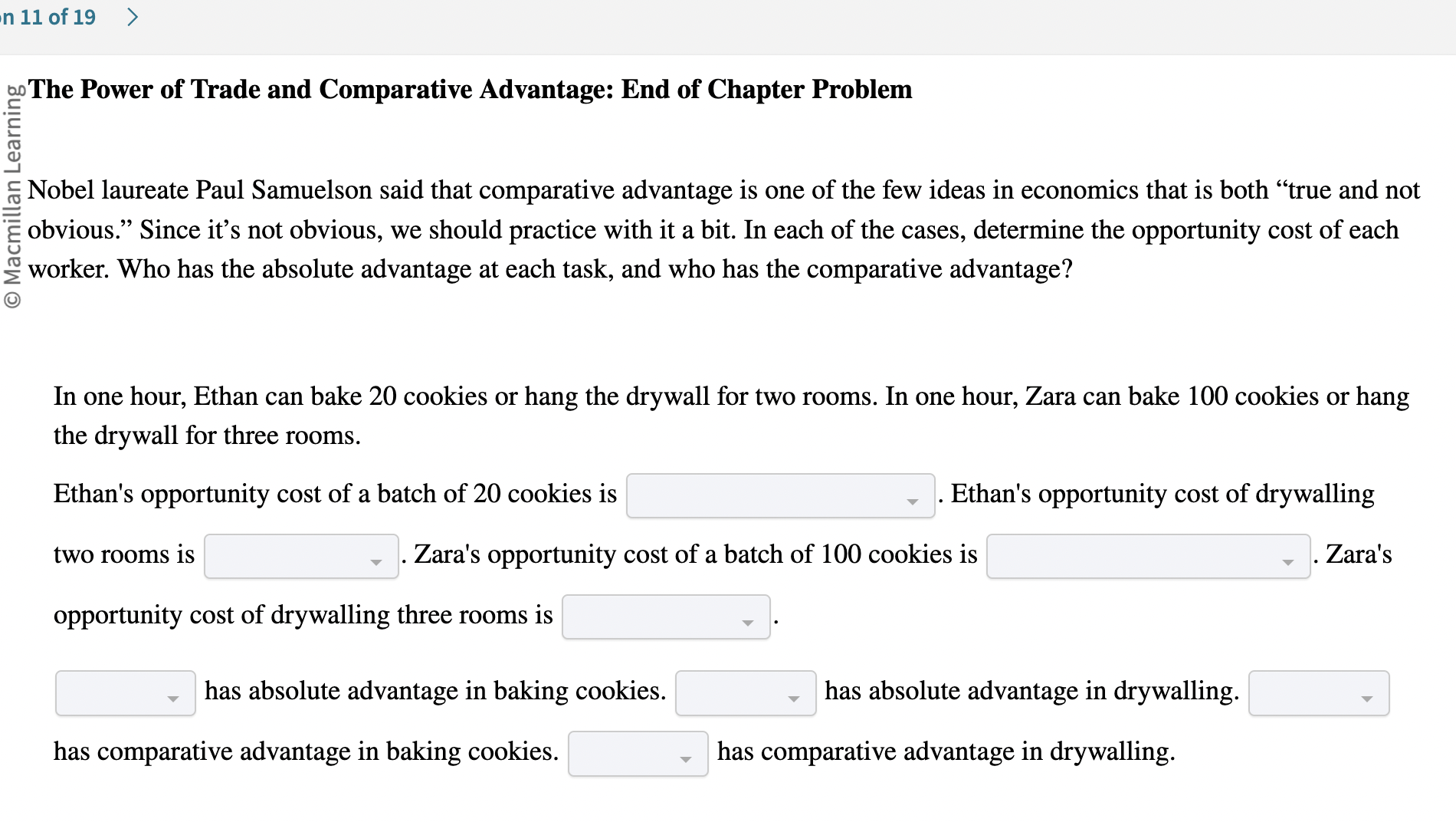 Solved The Power of Trade and Comparative Advantage: End of | Chegg.com
