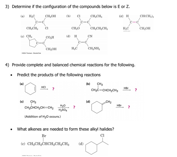 Solved 3 Determine If The Configuration Of The Compounds Chegg Com